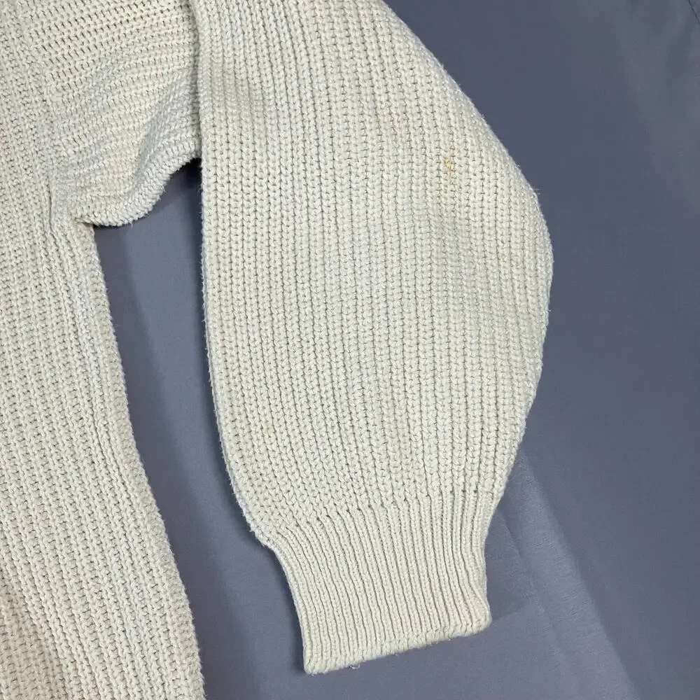Harvard The Coop Sweater Men’s Large Cream Cotton‎ Crewneck Made in USA College